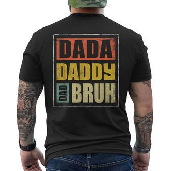 Dada Daddy Dad Bruh Vintage Fathers Day Men's T-shirt Back Print - Thegiftio UK