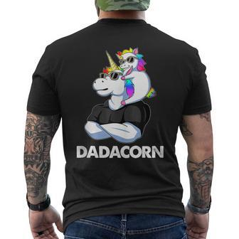 Dadacorn Muscle Unicorn Dad Baby Daughter Fathers Day Men's T-shirt Back Print - Monsterry UK