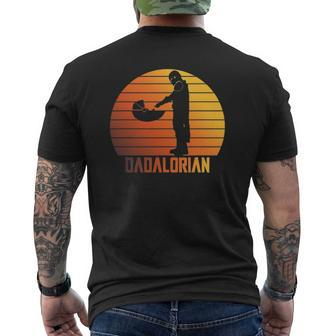 Dadalorian Fathers Day Mens Back Print T-shirt | Mazezy