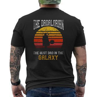 The Dadalorian Retro Sunset Best Dad In The Galaxy Mens Back Print T-shirt | Mazezy