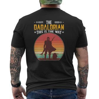 The Dadalorian Retro Vintage Mens Dadalorian Father's Day Mens Back Print T-shirt | Mazezy