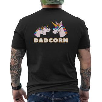 Dadcorn Dad 2 Kids Father Unicorn Father's Day Mens Back Print T-shirt | Mazezy CA