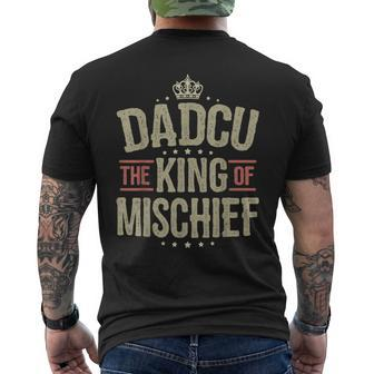 Dadcu King Of Mischief For Grandad Fathers Day Men's T-shirt Back Print - Seseable