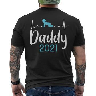 Daddy 2021 Baby Heartbeat Ecg Fatherhood Pregnancy Men's T-shirt Back Print - Monsterry DE