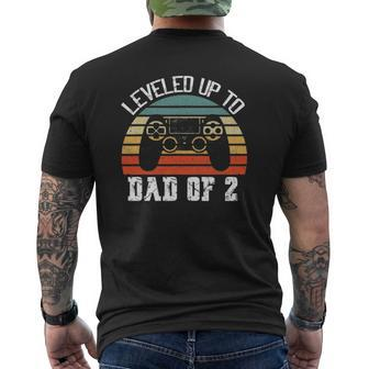 Daddy Again Leveled Up To Dad Of 2 Dad Mens Back Print T-shirt | Mazezy