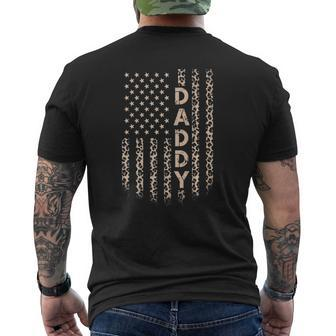 Daddy American Flag Usa Leopard Print Dad Mens Back Print T-shirt | Mazezy AU