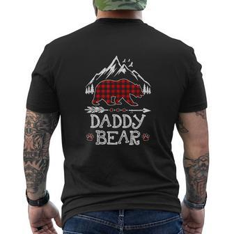 Daddy Bear Christmas Pajama Red Plaid Buffalo Family Mens Back Print T-shirt | Seseable UK