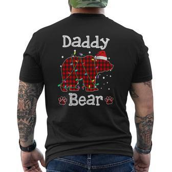 Daddy Bear Red Buffalo Plaid Daddy Bear Pajama Mens Back Print T-shirt | Mazezy