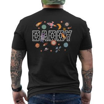 Daddy Of The Birthday Boy Outer Space Matching Family Party Men's T-shirt Back Print - Thegiftio UK
