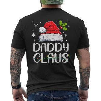 Daddy Claus Christmas Lights Pajama Family Matching Mens Back Print T-shirt - Seseable