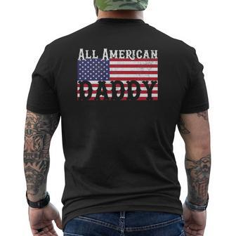 Daddy Dad Father's Day 4Th Of July American Flag Usa America Mens Back Print T-shirt | Mazezy