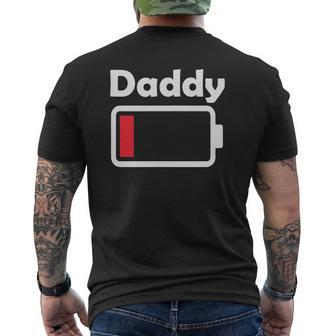 Daddy Dad Low Battery Tee Low Power Geek Tee Mens Back Print T-shirt | Mazezy