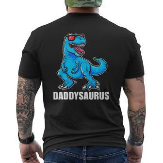 Daddy Dinosaur Daddysaurus Rex Dad Dinosaur Mens Back Print T-shirt | Mazezy