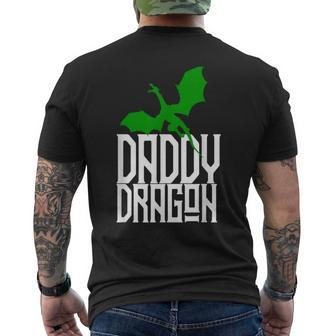 Daddy Dragon Matching Family Tribe Green Dad Father Men's T-shirt Back Print - Monsterry