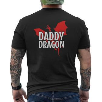 Daddy Dragon Mythical Legendary Creature Father's Day Dad Mens Back Print T-shirt | Mazezy