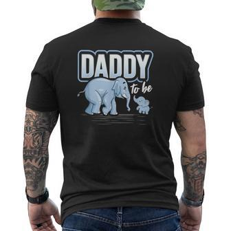 Daddy To Be Elephant Baby Shower Pregnancy Father's Day Mens Back Print T-shirt | Mazezy