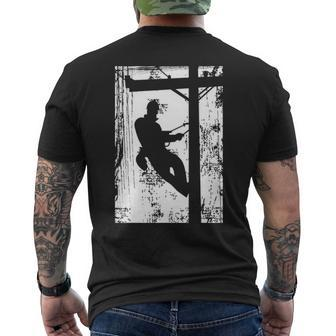 Daddy Father Lineman Electric Cable Lineman Gif Men's T-shirt Back Print | Mazezy