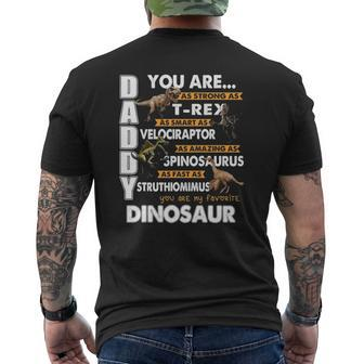 Daddy You Are My Favorite Dinosaur Father's Day Mens Back Print T-shirt | Mazezy