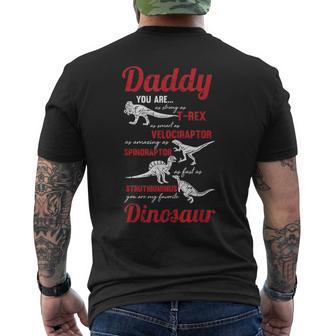 Daddy You Are My Favorite Dinosaur Fathers Day Son Daughter Men's T-shirt Back Print - Monsterry CA