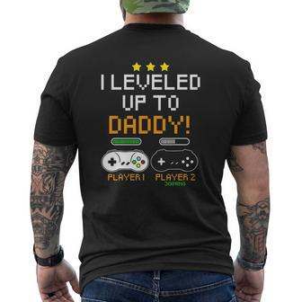 Daddy Gamer Player Progress Bar Gaming Baby Announcement Mens Back Print T-shirt | Mazezy