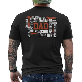 Daddy Legend Protector Provider Hero Father's Day Dad Men's T-shirt Back Print - Seseable