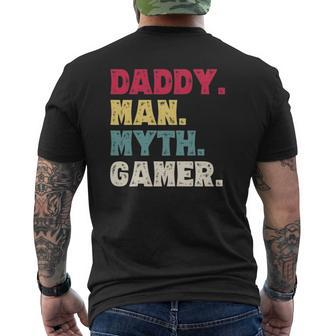 Daddy Man Myth Gamer Father's Day Gaming Dad Mens Back Print T-shirt | Mazezy