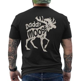 Daddy Moose Fathers Day Dad Papa Family Matching Vintage Men's T-shirt Back Print - Monsterry