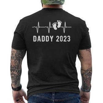 Daddy To Be New Dad First Time Daddy Heartbeat Daddy 2023 Men's T-shirt Back Print - Monsterry DE