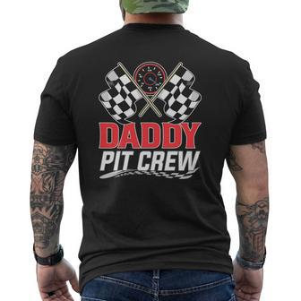 Daddy Pit Crew Race Car Racing Family Mens Back Print T-shirt | Mazezy