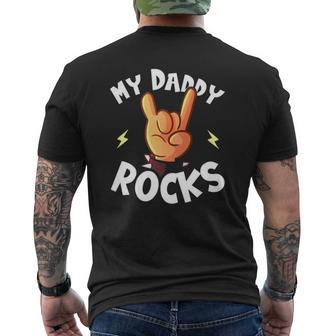 My Daddy Rocks I Dad Son Daughter Music Mens Back Print T-shirt | Mazezy