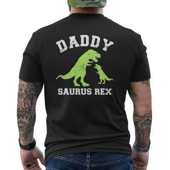 Daddy Saurus Rex Dinosaur Father's Day For Dad Mens Back Print T-shirt | Mazezy