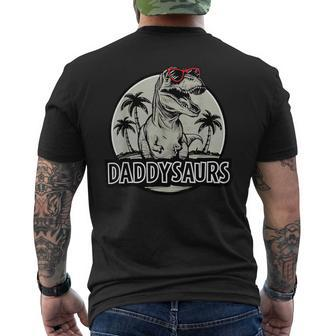 Daddy Saurus T Rex Dinosaur Father's Day Family Matching Men's T-shirt Back Print - Monsterry AU