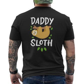 Daddy Sloth Dad Father Father's Day Lazy Dad Mens Back Print T-shirt | Mazezy