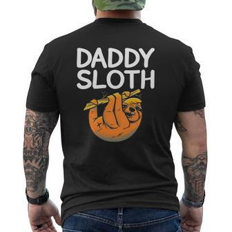 Daddy Sloth Lazy Cute Sloth Father Dad Mens Back Print T-shirt | Mazezy
