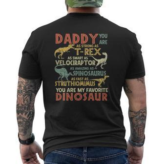 Daddy You Are As Strong Asrex Daddysaurus Dinosaur Dad Father's Day Ess Mens Back Print T-shirt | Mazezy