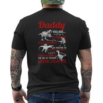 Daddy You Are As Strong Asrex Daddy Dinosaur Father's Day Mens Back Print T-shirt | Mazezy