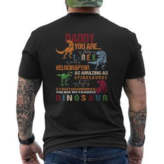 Daddy You Are As Strong Asrex Dinosaur Father's Day Mens Back Print T-shirt | Mazezy