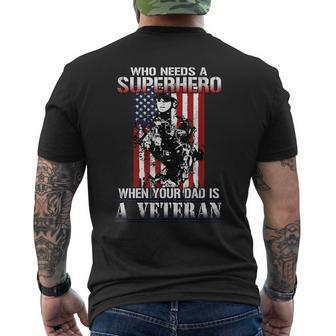 My Daddy Is A Superhero Veteran Best For Dad Men's T-shirt Back Print - Monsterry