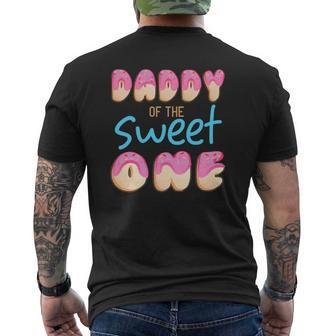 Daddy Of Sweet One First B-Day Party Matching Family Donut Mens Back Print T-shirt | Mazezy