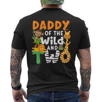 Daddy Of The Wild And Two 2 Zoo Theme Birthday Safari Jungle Men's T-shirt Back Print - Seseable