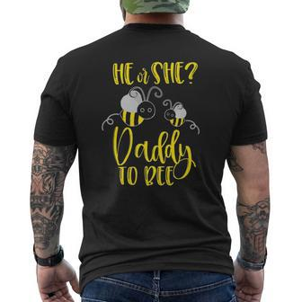 Daddy What Will It Bee Gender Reveal He Or She Matching Mens Back Print T-shirt | Mazezy