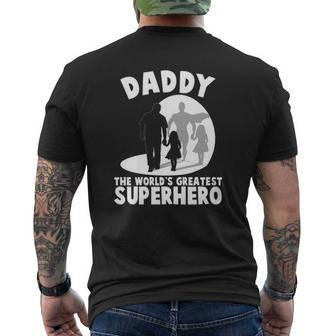 Daddy The World's Greatest Superhero Father's Day Mens Back Print T-shirt | Mazezy