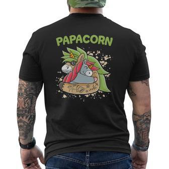 Daddycorn Dadacorn Papacorn Dadacorn Unicorn Dad Daddy Papa Mens Back Print T-shirt | Mazezy CA