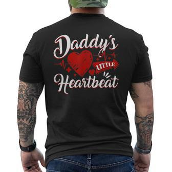 Daddy's Little Heartbeat Best Dad For Fathers Day Men's T-shirt Back Print - Monsterry DE