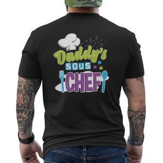 Daddy's Sous Chef Kid's Cooking Mens Back Print T-shirt | Mazezy
