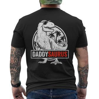 Daddysaurus Dad Fathers Day T Rex Dinosaur Men's T-shirt Back Print - Monsterry CA