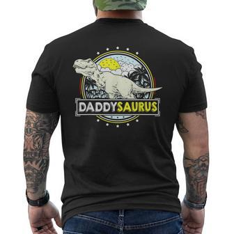 Daddysaurus For Dad T Rex Dinosaur Fathers Day Men's T-shirt Back Print - Monsterry CA