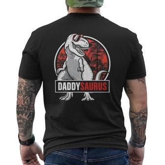 Daddysaurus Father's Day rex Daddy Saurus Men Mens Back Print T-shirt | Mazezy
