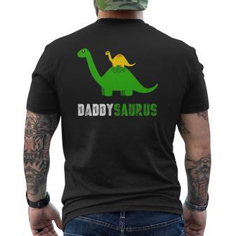Daddysaurus Father Dinosaur For Dad Mens Back Print T-shirt | Mazezy
