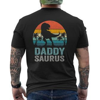 Daddysaurus Father's Day Rex Daddy Saurus Men Mens Back Print T-shirt | Mazezy